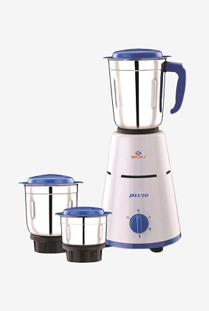 India Desire : Buy Bajaj Pluto 500 Watt 3 Jar Mixer Grinder (White & Blue) At Rs 1499 From Tata Cliq [Selling Price Rs 1824]